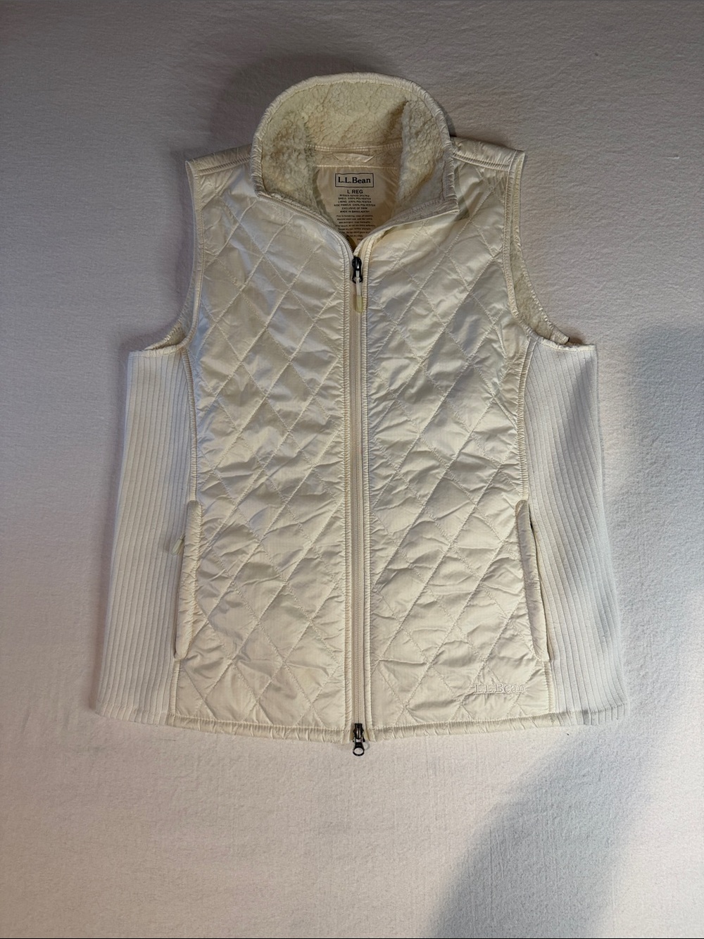 L.L. Bean Women's Quilted Vest in Cream